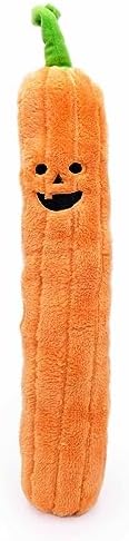 ZippyPaws Jigglerz Plush Dog Toy with Squeaker, Stuffed Toy for Tough Play, Pumpkin