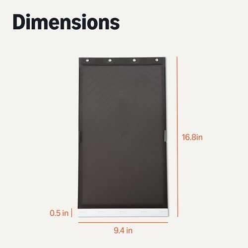 Amazon Basics Dog and Cat Door Replacement Flap, Large, 16.8" x 9.4" x 0.5", White and Grey, Compatible with B0F13F4RR8, for Interior and Exterior Doors or Wall