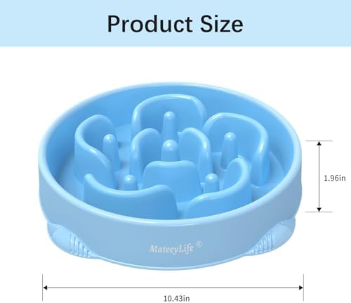MateeyLife 2-Pack Slow Feeder Dog Bowls, 4 Cups, Dog Puzzle Feeder Bowl
