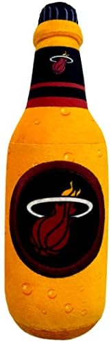 Pets First NBA Miami Heat Beer Bottle Plush Dog & CAT Squeak Toy - Cutest Stadium SODA Bottle Snack Plush Toy for Dogs & Cats with Inner Squeaker & Beautiful Basketball Team Name/Logo