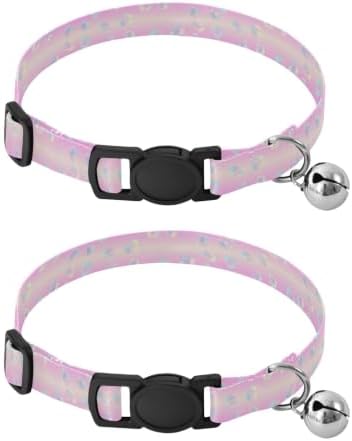 Leopard Spots Kitten Collars 2 Pack for Puppies Adjustable Length 10.6" to 17.1"