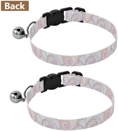 Marble Swirling Pastel Cats Collar 2 Pack Collars for Cats Adjustable Length 10.6" to 17.1"