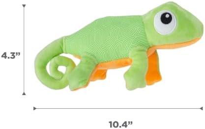Outward Hound Coated Critterz Dog Toy – Plush & Molded Texture, Squeaky Fetch, Small & Medium Dogs, Lizard, 10.4"