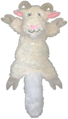 Jolly Pets Fat Tail Billy Goat Plush Squeaky Dog Toy, Small