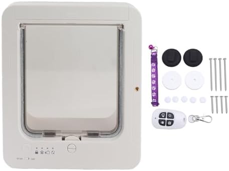 Microchip Cat Door, Automatic Unlocking Weatherproof (White +