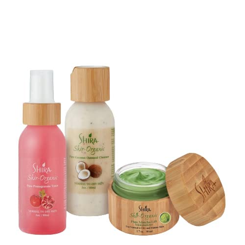 Skin Cleanser Face Combo, Coconut Cleanser 89ml,Matcha Moisturizer 15ml,Pomegranate Toner 89ml ,Natural Facial Skin Care Products for Women,Improves Skin Blemishes When Included in Daily Care Routine
