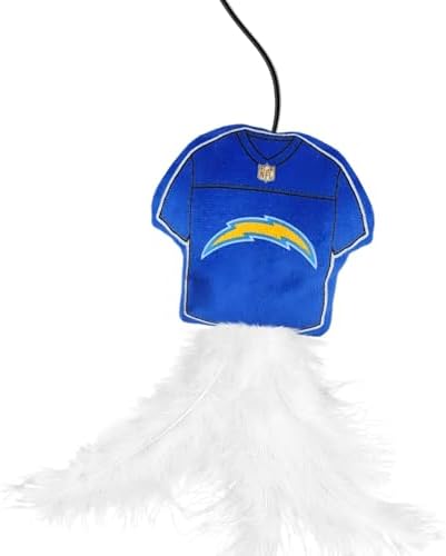 Pets First NFL Los Angeles Chargers Team Jersey Wand with CAT NIP, Cat Toy Jersey Shaped Plush Teaser Toy for Cats & Kittens - Interactive Pet Toy for Play & Exercise