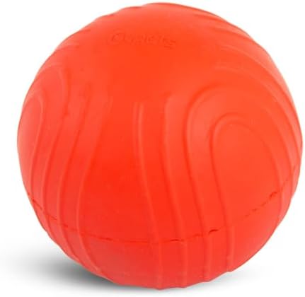 Jeffers Pet Natural Rubber Dog Chew Toy – Red Bouncing Ball with Waves, Medium – Vanilla Scent, Durable, Non-Toxic, Dishwasher Safe, Interactive Fetch & Tug Toy - Perfect for Training