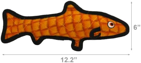 TUFFY® : 2 Pack Trout Dog Toy: Ultra Durable Plush Toy with Multiple Layers & Reinforced Seams, Washable and Floats, Original Construction