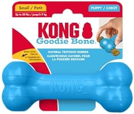 KONG Puppy Goodie Bone, Natural Rubber Chew, for Small Puppies, Blue