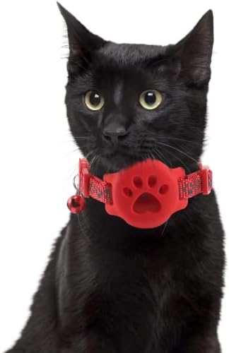 3pcs Pet Tracking Collar Holder with Bell, Reflective Cat Safety Band