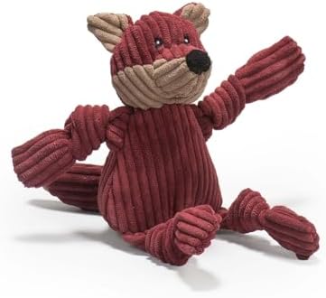 HuggleHounds Knottie Plush Dog Toy - Dog Stuffed Animal Toy, Puppy Toys, Squeaky Dog Toy for Small, Medium & Large Dogs, Durable Plush to Keep Them Busy - Sly Fox, Small