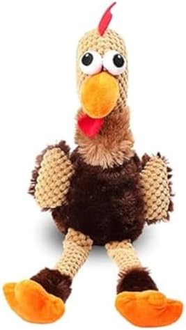 Large Dog Toy - Chicken Squeaky Dog Toys for Large Dogs, Medium and Small Dogs. Durable with Pineapple Plush Fabric, Long Legs, Hidden Seams, Reinforced Stress Points, Googly Eyes