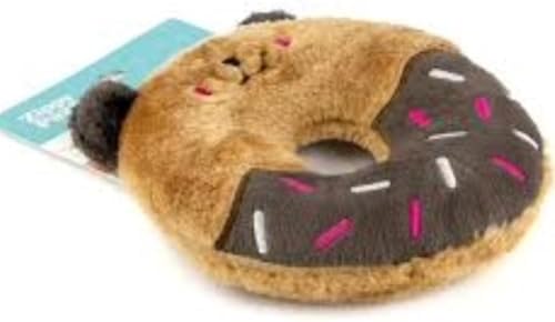 ZippyPaws Donutz Buddies Interactive Pet Toys - Donut Dog Hide and Seek Toy, Puppy Toys, Colorful Squeaky Dog Toys, Bear, Original, (ZP1032)