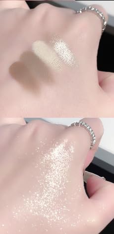 4-in-1 Face Contour Palette, Matte and Shimmer Shades with Highlighter, Brown and Beige(2 pack)