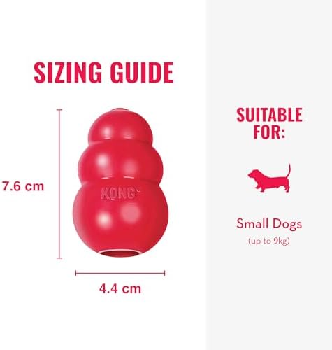 KONG Classic Stuffable Dog Toy, Natural Rubber, for Small Dogs (Pack of 2) | Treat-Filling Fetch & Chew Toy with Erratic Bounce, Made from KONG Durable Natural Rubber for Extended Playtime