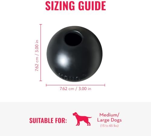 KONG Extreme Ball with Hole, Rubber Fetch Toy, Black, for Large/Medium Dogs