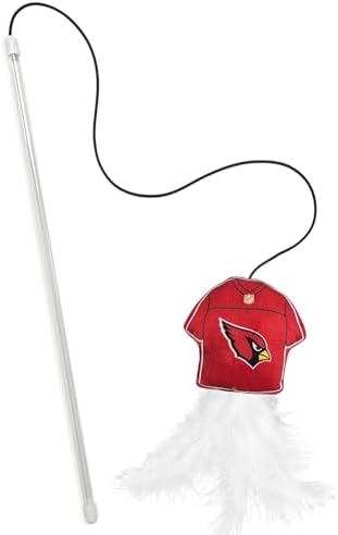 Pets First NFL Arizona Cardinals Team Jersey Wand with CAT NIP, Cat Toy Jersey Shaped Plush Teaser Toy for Cats & Kittens - Interactive Pet Toy for Play & Exercise