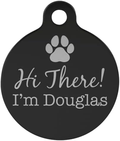 Signature Custom Laser Engraved Anodized Aluminum Pet ID Tags (Red, Round 1 1/4")