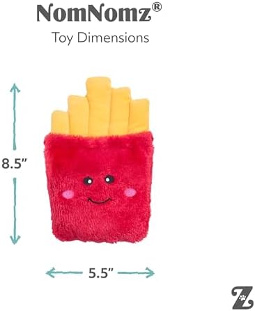 ZippyPaws NomNomz Dog Squeaky Toys to Keep Them Busy, Pet Products - Fries