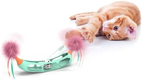 SmartyKat Track Tipper Ball Track Cat Toy w/Suction Cup, Works on Floors & Windows - Blue, One Size