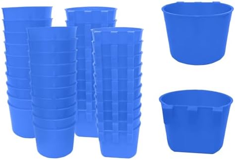Pack of 40 Cage Cups Birds Feeders Seed Bowl Chicken Feeding Watering Dish Rabbit Water Food Hanging Wire Cages Box 8 oz Coop Cups for Pet Parrot Parakeet Game Fowl Poultry Pigeon
