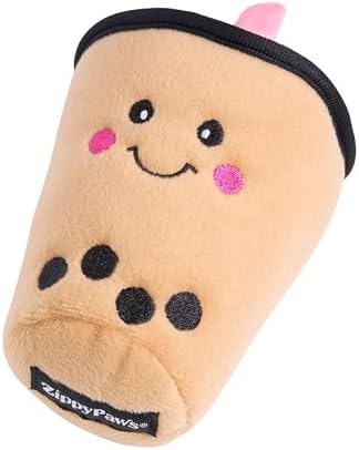 ZippyPaws NomNomz Dog Squeaky Toys to Keep Them Busy - Boba Milk Tea