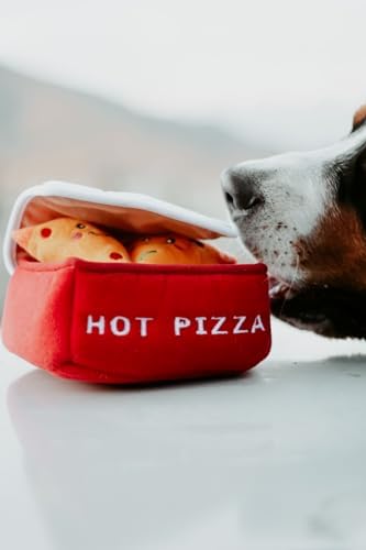 ZippyPaws Burrow Interactive Dog & Puppy Toys for Boredom - Pizza Box