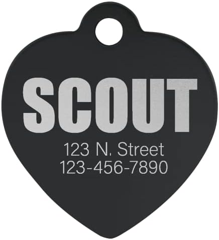 Signature Custom Laser Engraved Anodized Aluminum Pet ID Tags (Pink, Heart 1 1/4" x 1 1/4")