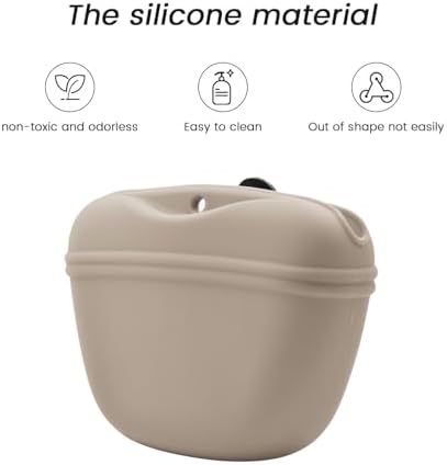 AUDWUD Silicone Dog Treat Pouch with Clicker Magnetic Closure Secure Clip