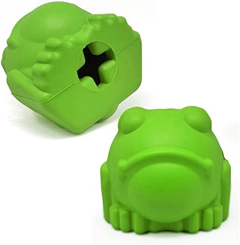 SodaPup MuttsKickButt Bullfrog – Durable Dog Treat Dispenser & Chew Toy Made in USA from Non-Toxic, Pet Safe, Food Safe Natural Rubber for Mental Stimulation, Problem Chewing, Calming Nerves & More