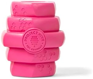Hive Chew Toy for M/L Dogs – Pink/Wild Berry Scent – Chew, Fetch, & Treat-Dispensing Enrichment Toy, Floats, Made in USA, Pairs with Hive Chew Sticks for M/L Dogs for Longer-Lasting Play