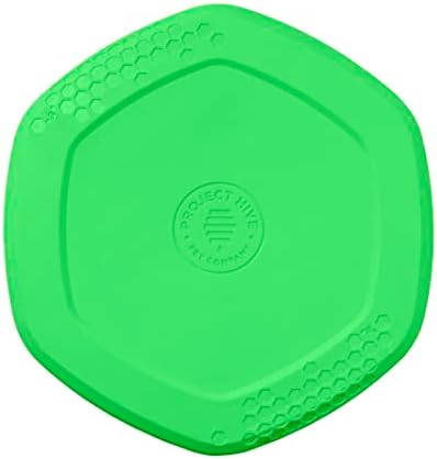 PROJECT HIVE ·PET COMPANY· Dog disc - Great for Fetch - Includes a Lick mat on Back - Floats in Water, Smooth Glide - Made in The USA (Tropical Coconut)