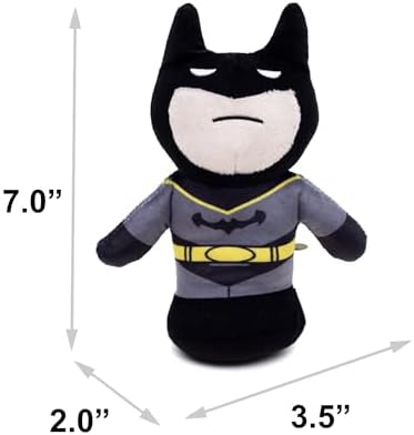 Buckle-Down DC Comics Squeaky Plush Dog Toy for Large, Medium & Small Dogs, Batman Pose, 2.0" x 3.5"