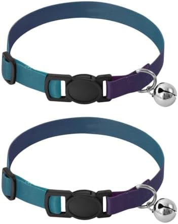 Blue Gradient Small Dog Collar 2 Pack Collar for Cats Adjustable Length 10.6" to 17.1"