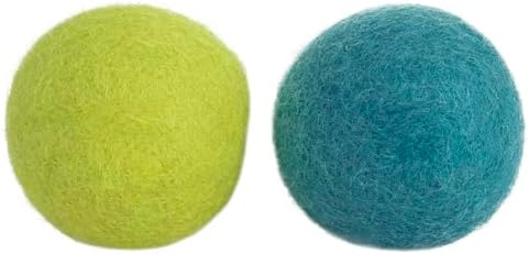 Mad Cat Wacky Wool Balls, Catnip and Silvervine Blend Cat Toys, Pack of 2