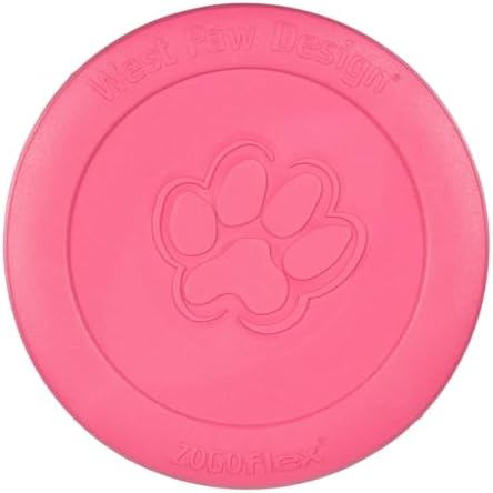 WEST PAW Zogoflex Zisc Dog Flying Disc, High Flying Aerodynamic Disc for Dogs Puppy – Lightweight, Floatable Disc for Fetch, Tug of War, Catch, Play – Doubles as Food/Water Bowl, Small 6.5", Geranium