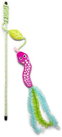 Quirky Kitty Glowing Forest Glow Snake Wand Catnip Cat Toy, Night Play Time