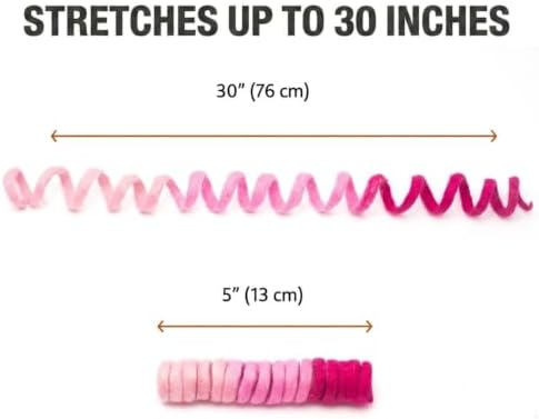 Glaciart One Felt Spring Cat Toy – 3 Pcs Soft Fuzzy Enrichment 100% Natural Wool - Interactive Stretchable Play Cat Toy Set - Safe for Pets, Non-AZO Colored Dyes - 30” Long