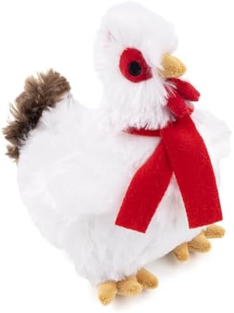 Fuzzl Plush Super Soft Cheeky Chicken - Snow White Dog Toy & Comforter – Cuddly Plush with Squeaker, Gentle Dog Toy for Puppies & Small to Medium Dogs