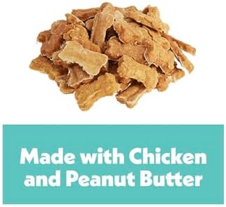 Wiggles & Wags Peanut Butter Chewy Bones Dog Treats, 6 oz, with DN Essentials Bone Shaped Waste Bag Dispenser
