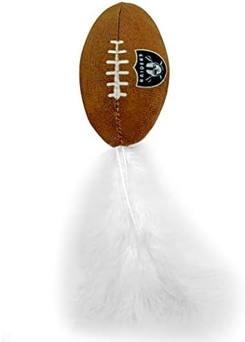 BEST PLUSH CAT TOY - NFL LAS VEGAS RAIDERS Complete Set of 3 piece Cat Toys filled with Fresh Catnip. Includes: 1 Helmet Cat Toy, 1 Football Cat Toy with Feathers & 1 Beer Bottle. Beautiful Team LOGOS
