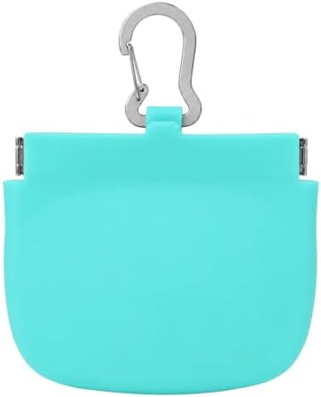 Silicone Dog Treat Pouch for Pet Training One-Hand Access One Cup Silicone Treat Bag with Pull Tab and Auto Closing Lid Treat Pouches for Leash(Color: Cyan)
