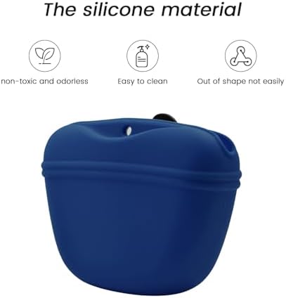 AUDWUD Silicone Dog Treat Pouch with Clicker Magnetic Closure Secure Clip