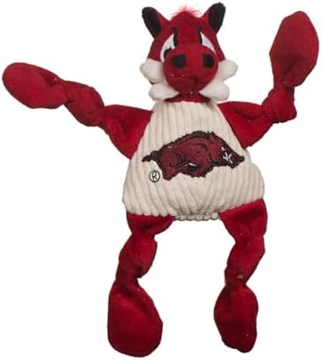 HuggleHounds Knottie Plush Dog Toy - Dog Stuffed Animal Toy, Puppy Toys, Squeaky Dog Toy for Small, Medium & Large Dogs, Durable Plush to Keep Them Busy, Officially Licensed- Tusk the Razorback, Small