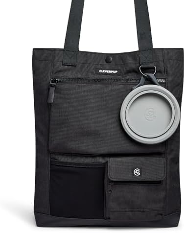 Cleverpup Park Pack 2-Piece Dog Gear Travel Tote - 8 Pockets, Graphite