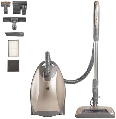 Kenmore Elite Ultra Plush 700 Series Bagged Canister Vacuum | 2-Motor System, Powerful Suction, HEPA Filter, Pet PowerMate for Pet Hair, Thick Carpet, Hard Floors, Stairs and More - 81714