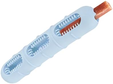 Sausage-Shaped Dog Chew Toy with Teeth Cleaning Bristles (Blue)