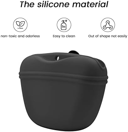 AUDWUD Silicone Dog Treat Pouch with Clicker Magnetic Closure Secure Clip
