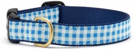Up Country Bug-C-Xs Blue Gingham Dog Collar Xs Narrow (5/8")